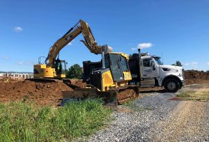 Heavy equipment on a job site