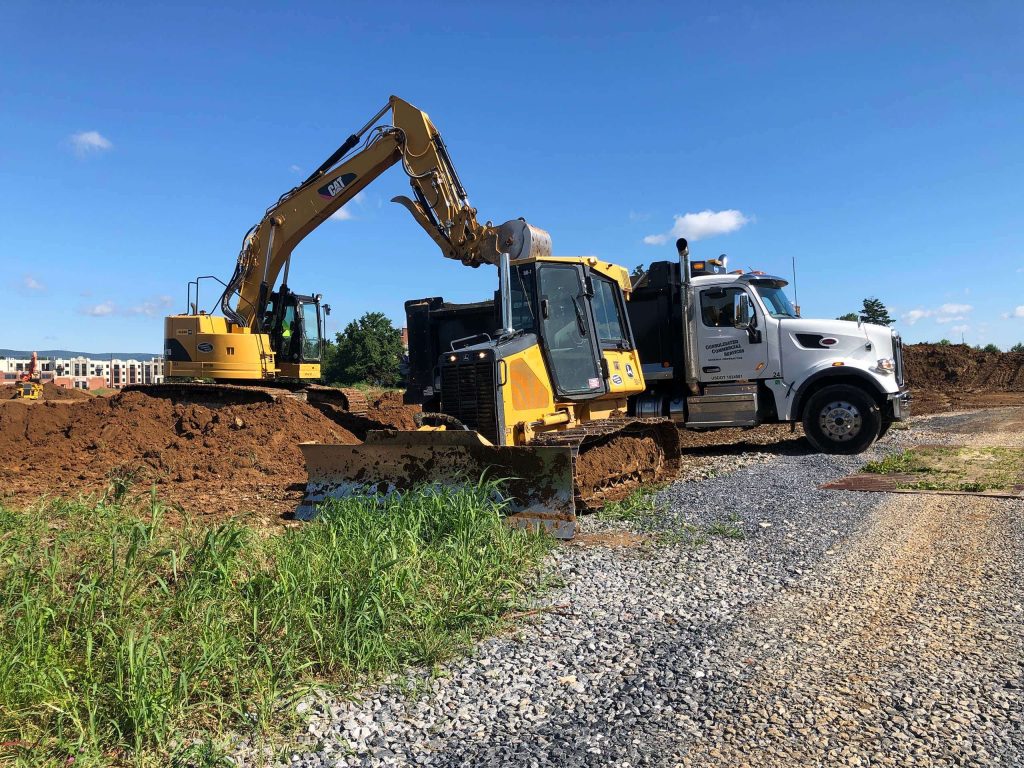 Heavy equipment on a job site