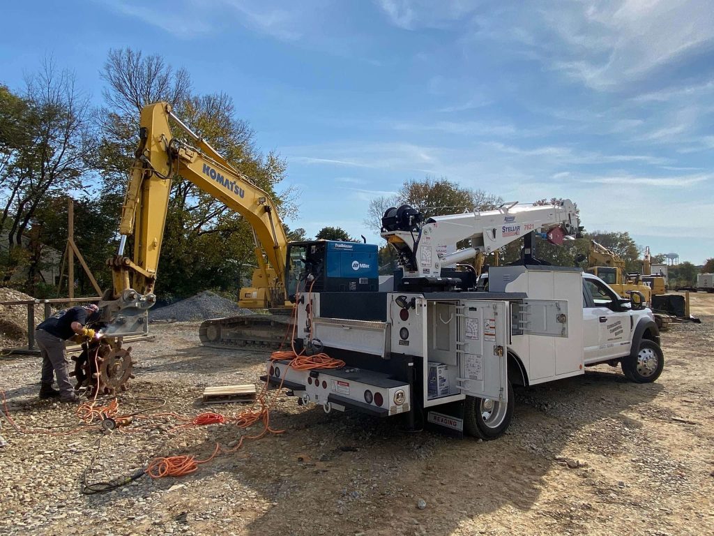 Heavy equipment on a job site